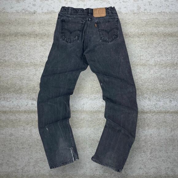 Vintage Orange Tab Levis Jeans Regular Straight Leg Fit Smoke Black Wash 90s - Picture 1 of 11